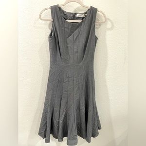 Calvin Klein gray fit and flare professional work dress size 2 petite